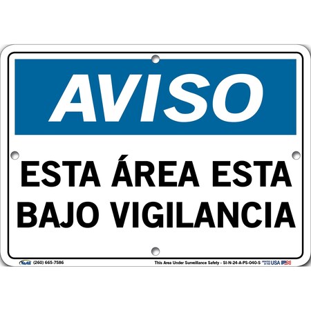 Vestil Polystyrene Sign, 7-1/2" Height, 10-1/2" Width, Polystyrene, Rectangle, Spanish SI-N-24-A-PS-040-S